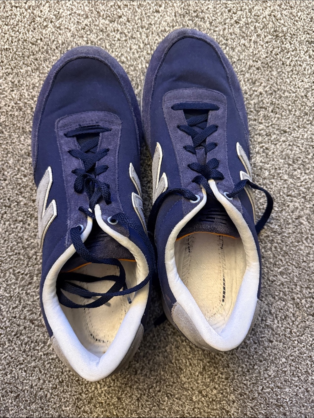 New Balance Navy Blue and Orange Sneakers with White 'N'
